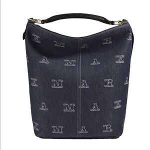 MAX MARA DENIM SHOULDER BAG WITH CROSSBODY STRAP